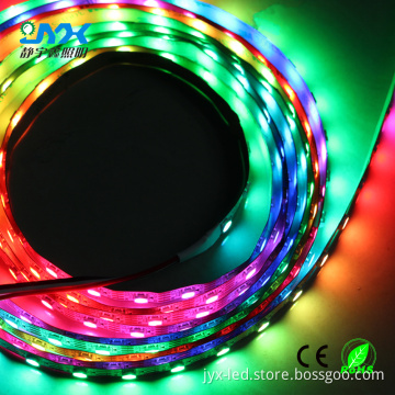 New arrival 5 mtr DC 5V Individually Addressable Color IP65 Waterproof 5050 SMD RGB LED Strip Lighting White PCB 60 LEDs/M
